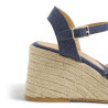 Sandalias Thea en algodón acabado lavado, cierre de pulsera con hebilla metálica.