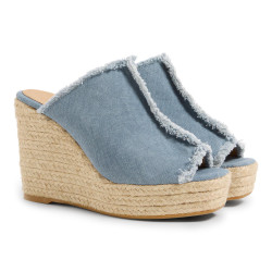 Sandalias Fátima en algodón acabado lavado.