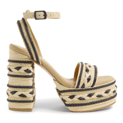 Sandalias Flas en rafia,...
