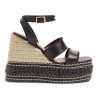 Sandalias Faure en piel, cierre lateral de pulsera con hebilla metálica.