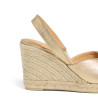 Sandalias Brisa en piel metalizada.