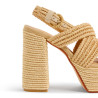 Sandalias Fulvia en rafia, cierre lateral de pulsera con hebilla metálica.