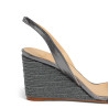 Sandalias Barby trenzada en acabado metalizado.